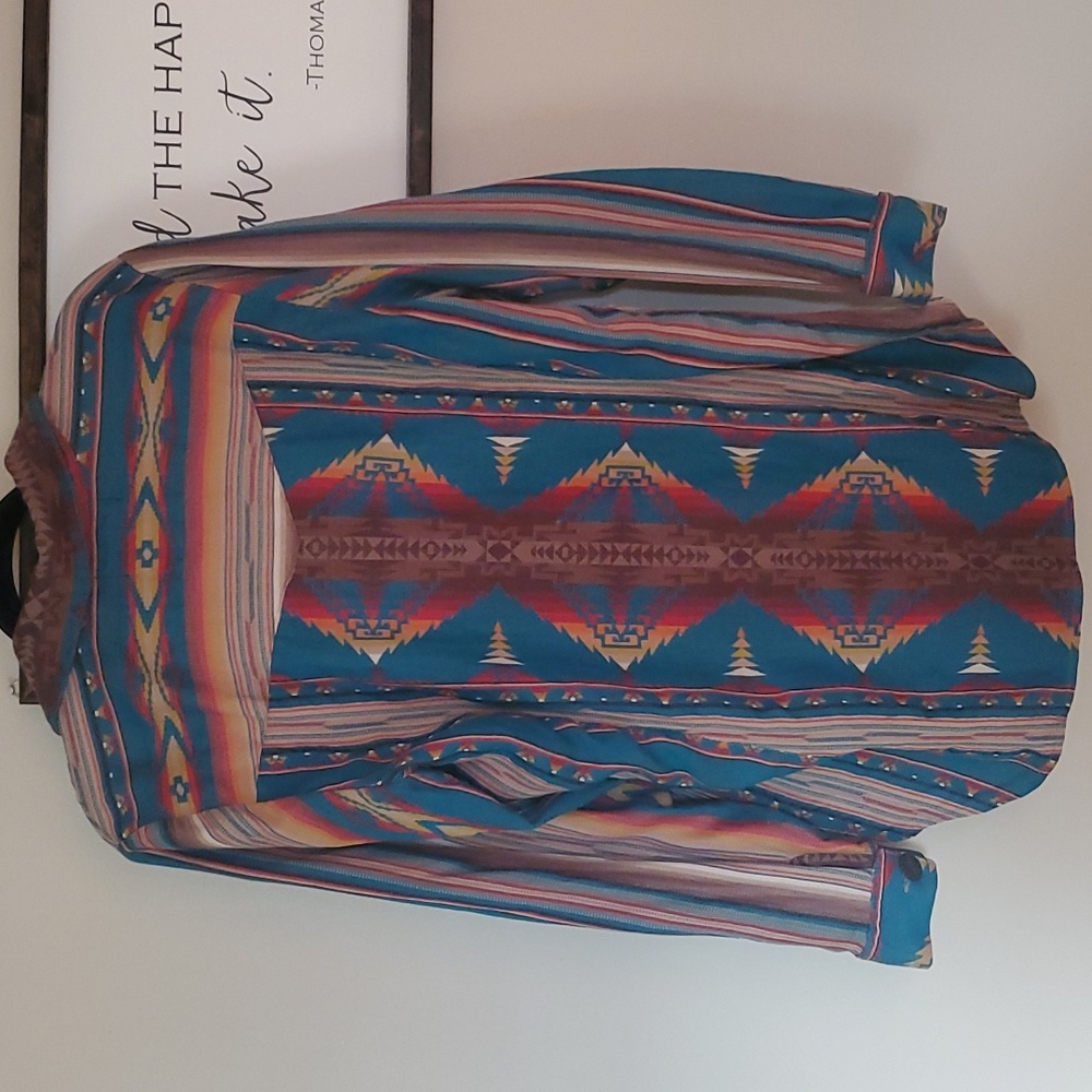 Wester Aztec Button Down Shirt - image 4